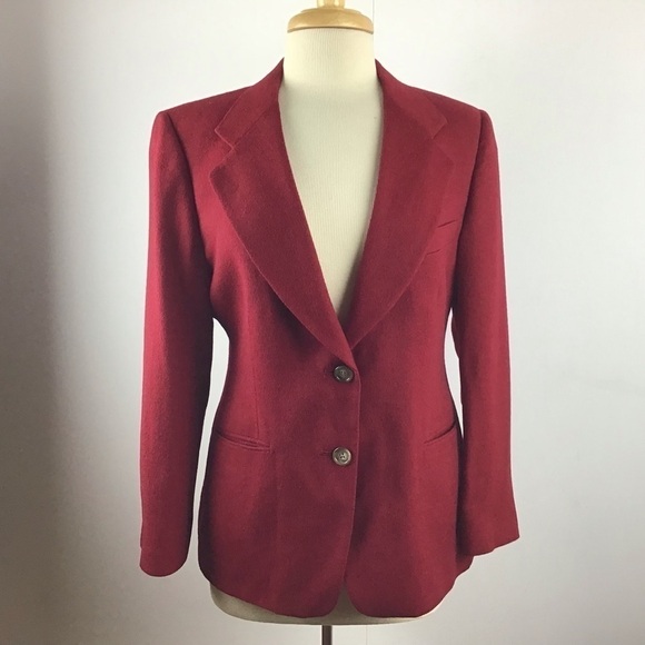 Loro Piana Vintage Red Pietrafesa 100% CamelHair Italy 2 button  Blazer Size 12 - Picture 1 of 9